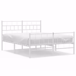 Giroletto con Testiera e Pediera Metallo Bianco 140x190 cmcod mxl 83313 - Vista aggiuntiva 2