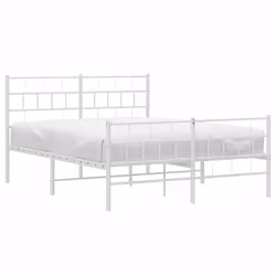 Giroletto con Testiera e Pediera Metallo Bianco 140x190 cmcod mxl 83313 - Vista aggiuntiva 3