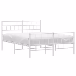 Giroletto con Testiera e Pediera Metallo Bianco 140x200 cmcod mxl 107252 - Vista aggiuntiva 3
