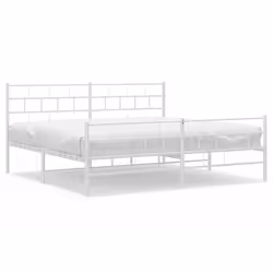 Giroletto con Testiera e Pediera Metallo Bianco 193x203 cmcod mxl 83315 - Vista aggiuntiva 2