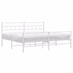 Giroletto con Testiera e Pediera Metallo Bianco 193x203 cmcod mxl 83315 - Vista aggiuntiva 3