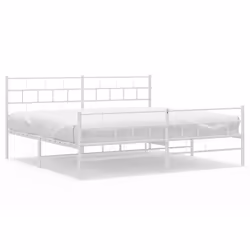 Giroletto con Testiera e Pediera Metallo Bianco 200x200 cmcod mxl 107251 - Vista aggiuntiva 2
