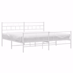 Giroletto con Testiera e Pediera Metallo Bianco 200x200 cmcod mxl 107251 - Vista aggiuntiva 3