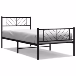 Giroletto con Testiera e Pediera Metallo Nero 80x200 cmcod mxl 106842 - Vista aggiuntiva 2
