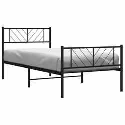 Giroletto con Testiera e Pediera Metallo Nero 80x200 cmcod mxl 106842 - Vista aggiuntiva 3