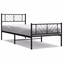 Giroletto con Testiera e Pediera Metallo Nero 90x190 cmcod mxl 82922 - Vista aggiuntiva 2