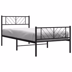 Giroletto con Testiera e Pediera Metallo Nero 100x200 cmcod mxl 130838 - Vista aggiuntiva 3