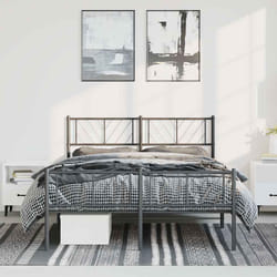 Giroletto con Testiera e Pediera Metallo Nero 135x190 cmcod mxl 82924