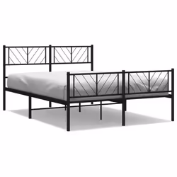 vidaXL Giroletto con Testiera e Pediera Metallo Nero 140x200 cm - Vista aggiuntiva 2