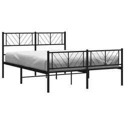 vidaXL Giroletto con Testiera e Pediera Metallo Nero 140x200 cm - Vista aggiuntiva 3