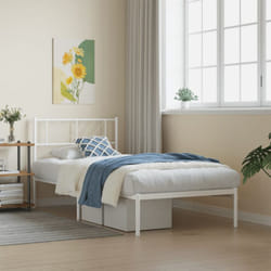 Vidaxl - Giroletto con Testiera Metallo Bianco 90x200 cm 22260