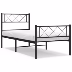 Giroletto con Testiera e Pediera Metallo Nero 90x190 cmcod mxl 106512 - Vista aggiuntiva 2