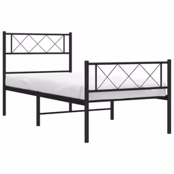 Giroletto con Testiera e Pediera Metallo Nero 90x190 cmcod mxl 106512 - Vista aggiuntiva 3