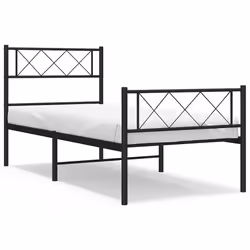 Giroletto con Testiera e Pediera Metallo Nero 100x200 cmcod mxl 82575 - Vista aggiuntiva 2