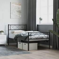 Giroletto con Testiera e Pediera Metallo Nero 107x203 cm Vidaxl 98994