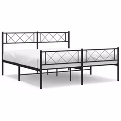 Giroletto con Testiera e Pediera Metallo Nero 120x190 cmcod mxl 82576 - Vista aggiuntiva 2