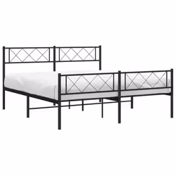 Giroletto con Testiera e Pediera Metallo Nero 120x190 cmcod mxl 82576 - Vista aggiuntiva 3