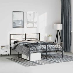 Giroletto con Testiera e Pediera Metallo Nero 135x190 cmcod mxl 130486