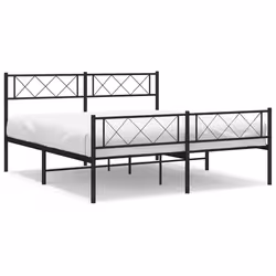 Giroletto con Testiera e Pediera Metallo Nero 135x190 cmcod mxl 130486 - Vista aggiuntiva 2
