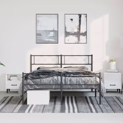 Giroletto con Testiera e Pediera Metallo Nero 135x190 cmcod mxl 130486 - Vista aggiuntiva 3