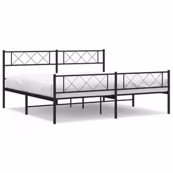 Giroletto con Testiera e Pediera Metallo Nero 183x213 cmcod mxl 106515 - Vista aggiuntiva 2