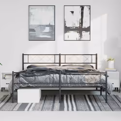 Giroletto con Testiera e Pediera Metallo Nero 183x213 cmcod mxl 106515 - Vista aggiuntiva 3