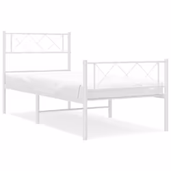 Giroletto con Testiera e Pediera Metallo Bianco 80x200 cmcod mxl 106521 - Vista aggiuntiva 2