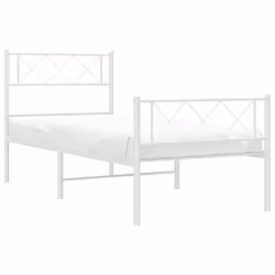 Giroletto con Testiera e Pediera Metallo Bianco 80x200 cmcod mxl 106521 - Vista aggiuntiva 3