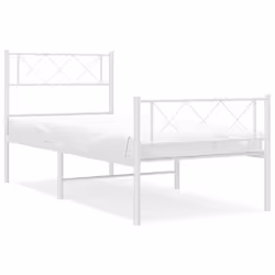 Giroletto con Testiera e Pediera Metallo Bianco 90x200 cmcod mxl 106522 - Vista aggiuntiva 2