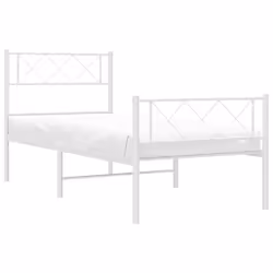 Giroletto con Testiera e Pediera Metallo Bianco 90x200 cmcod mxl 106522 - Vista aggiuntiva 3