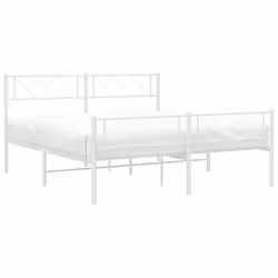 Giroletto con Testiera e Pediera Metallo Bianco 140x200 cmcod mxl 130495 - Vista aggiuntiva 3