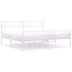 Giroletto con Testiera e Pediera Metallo Bianco 183x213 cmcod mxl 106526 - Vista aggiuntiva 2