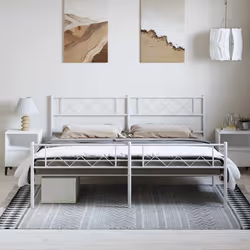 Giroletto con Testiera e Pediera Metallo Bianco 183x213 cmcod mxl 106526 - Vista aggiuntiva 3