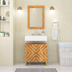 Vidaxl - Set Mobili da Bagno 2pz, Armadio da Bagno Marrone e Nero Legno Massello di Mango 7258