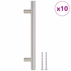 vidaXL Maniglie per Mobili 10pz Argento 128mm in Acciaio Inox - Vista aggiuntiva 2