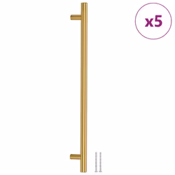vidaXL Maniglie per Mobili 5pz Oro 320mm in Acciaio Inox - Vista aggiuntiva 2
