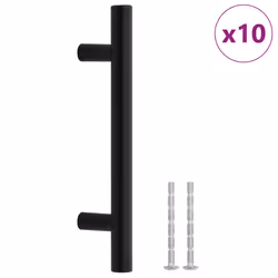 vidaXL Maniglie per Mobili 10pz Nere 96mm in Acciaio Inox - Vista aggiuntiva 2