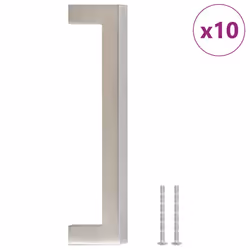 vidaXL Maniglie per Mobili 10pz Argento 128mm in Acciaio Inox - Vista aggiuntiva 2