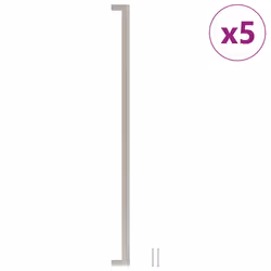 vidaXL Maniglie per Mobili 5pz Argento 480mm in Acciaio Inox - Vista aggiuntiva 2