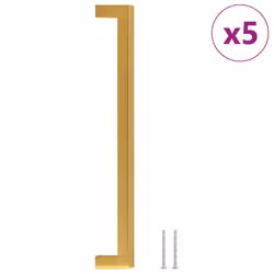 vidaXL Maniglie per Mobili 5pz Oro 224mm in Acciaio Inox - Vista aggiuntiva 2