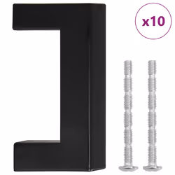 vidaXL Maniglie per Mobili 10pz Nere 64mm in Acciaio Inox - Vista aggiuntiva 2