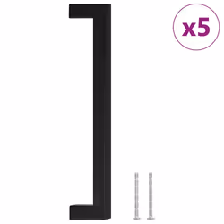 vidaXL Maniglie per Mobili 5pz Nere 192mm in Acciaio Inox - Vista aggiuntiva 2