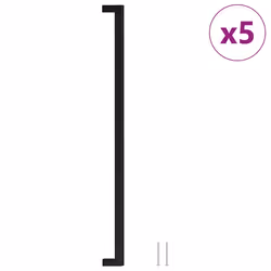 vidaXL Maniglie per Mobili 5pz Nere 480mm in Acciaio Inox - Vista aggiuntiva 2