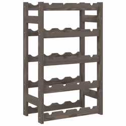 Portabottiglie per 20 Bottiglie Grigio Legno Massello di Pinocod mxl 83898 - Vista aggiuntiva 2