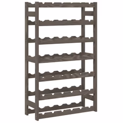 Portabottiglie per 42 Bottiglie Grigio Legno Massello di Pinocod mxl 131849 - Vista aggiuntiva 2