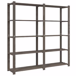 Scaffale a 5 Livelli Grigio 170x38x170 cm in Legno di Pinocod mxl 107863 - Vista aggiuntiva 2