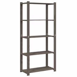 Scaffale a 5 Livelli Grigio 80x38x170 cm in Legno di Pinocod mxl 83900 - Vista aggiuntiva 2
