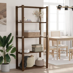 Scaffale a 5 Livelli Marrone 80x38x170 cm in Legno di Pino Vidaxl 43955