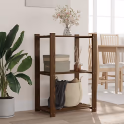 Questo scaffale in legno è la soluzione ideale per lo stoccaggio sia domestico che commerciale, e offre molto spazio per ripo ...