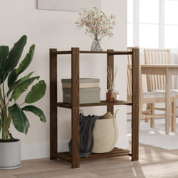 Scaffale a 3 Livelli Marrone 60x38x90 cm in Legno di Pino Vidaxl 21460